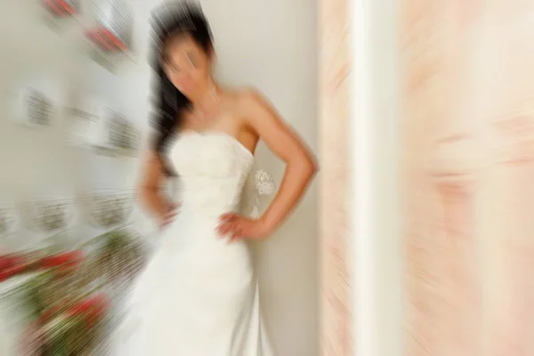 Wedding.  Radial zoom blur effect defocusing filter applied, wit — Stock Photo, Image