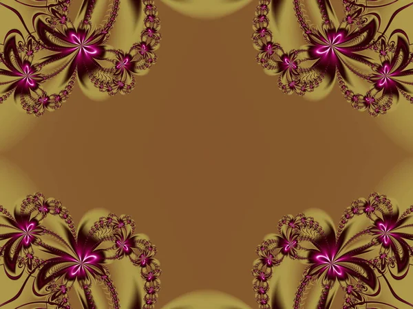 Flower fractal frame. You can use it for invitations, notebook c — Stock Photo, Image