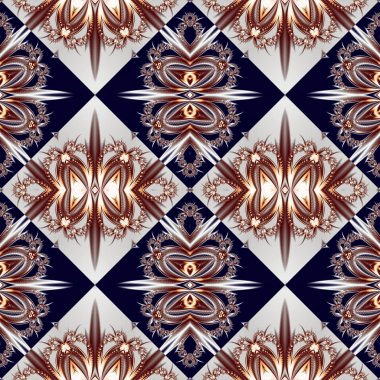 Çiçek ve kare süsleme ile iki tonlu seamless modeli. Sen c