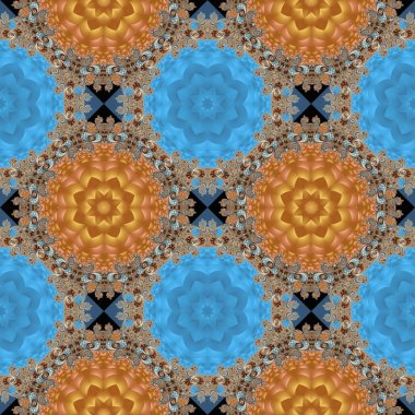 Spiral ve yaprakları süsleme ile iki tonlu seamless modeli. Sen c