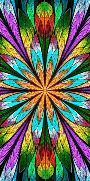 Motif floral multicolore dans le style vitrail. Toi c — Photo