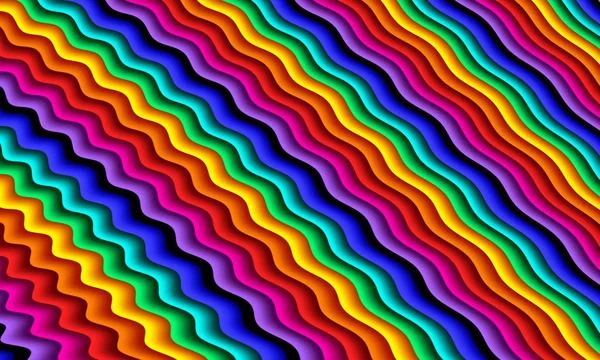明るい虹波状の抽象的な背景。芸術家の創造的なデ — ストック写真