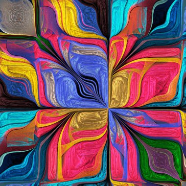 Çok renkli Soyut Şekil Çiçek. Modern sanat. Kullanabilirsin.