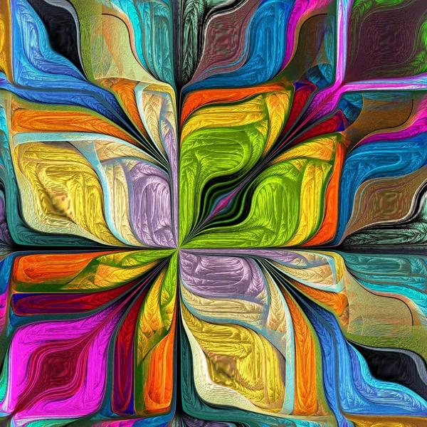 Multicolored Abstract Stylized flower. Modern art. You can use i — Stock Photo, Image