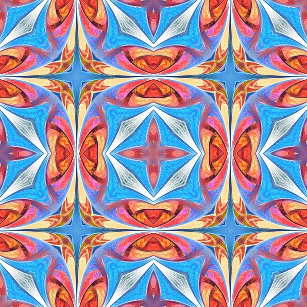 Seamless multicolored flower pattern. You can use it for stained — Stock Photo, Image