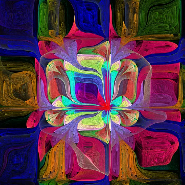 Flor estilizada abstrata multicolorida. Arte moderna. Obra para c — Fotografia de Stock