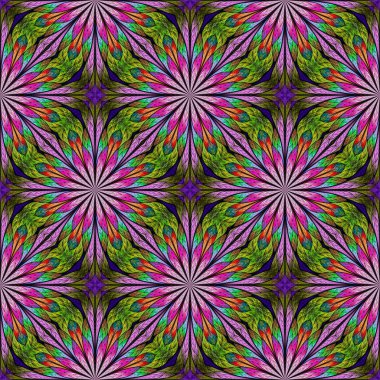 Renkli, renksiz çiçek desenli vitray ahır vitrininde