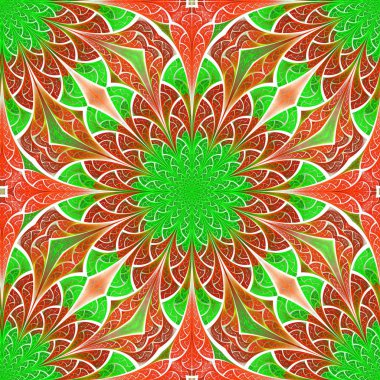 Vitray pencere stili güzel sorunsuz çiçek deseni.