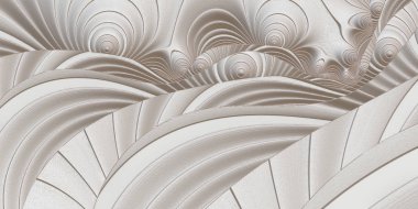 Fractal pattern in the style of stucco bas-relief on a gray ston clipart