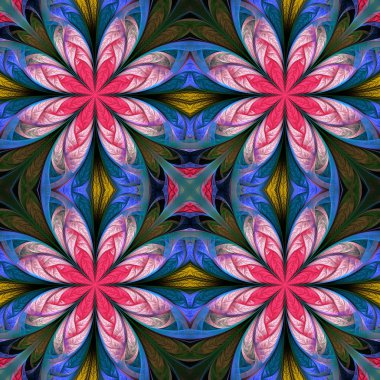 Kusursuz, çok renkli çiçek deseni. Lekelenmiş olarak kullanabilirsin.