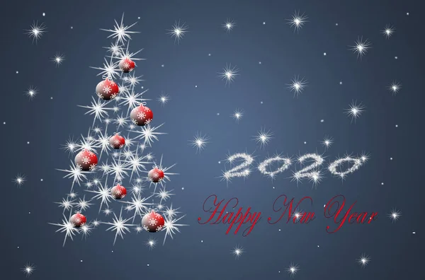 Feliz Navidad y Feliz Año Nuevo, tarjeta de invierno 2020 concepto — Foto de Stock