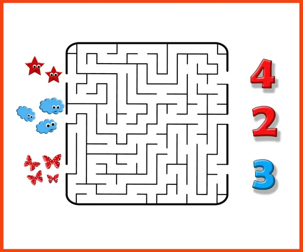 Funny maze game for Preschool Children. Illustration of logical — Stock Photo, Image