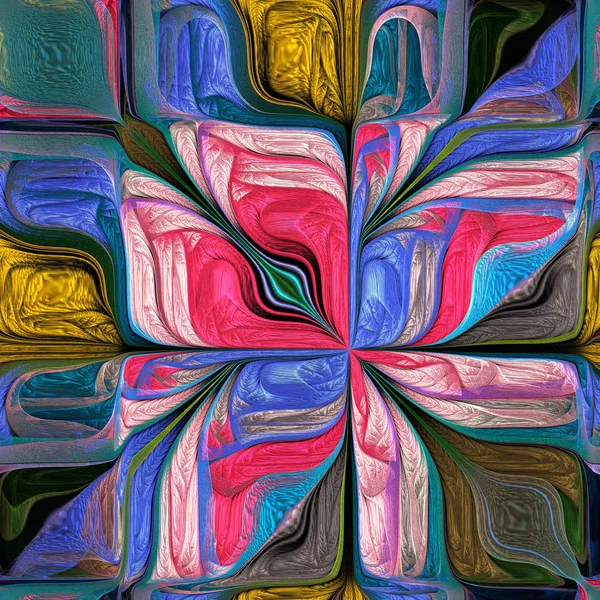 Multicolored Abstract Stylized flower. Modern art. You can use i — Stock Photo, Image