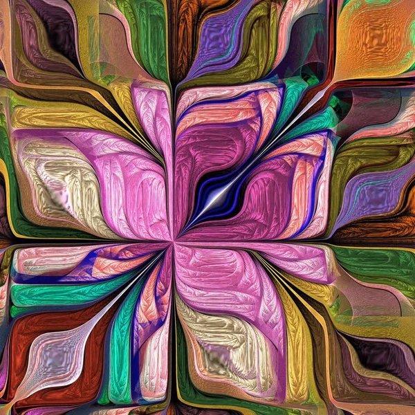 Разноцветный абстрактный стилизованный цветок. Современное искусство. Вы можете использовать i — стоковое фото