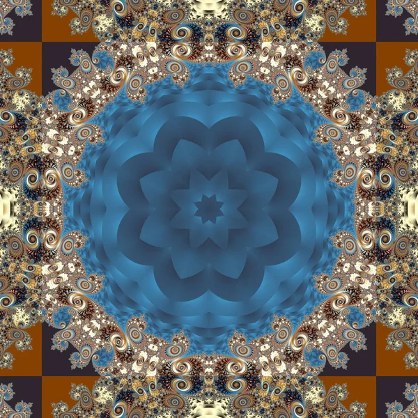 Fabuloso fondo fractal con adorno de espiral y pétalos. Tú. — Foto de Stock