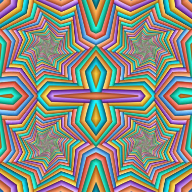 Çok renkli kesintisiz soyut şenlikli model. Kiremitli ethni