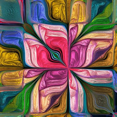 Çok renkli Soyut Şekil Çiçek. Modern sanat. Kullanabilirsin.