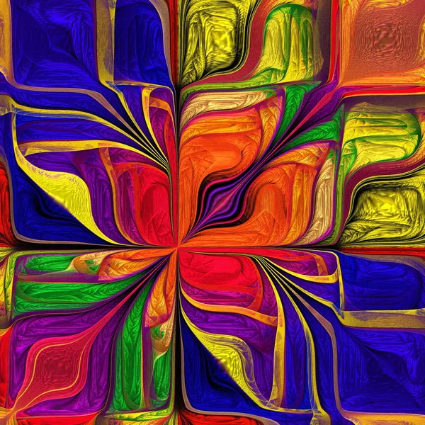 Mehrfarbige abstrakte stilisierte Blume. Moderne Kunst. Sie können i verwenden — Stockfoto