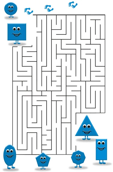 Jeu de labyrinthe drôle pour les enfants d'âge préscolaire. Illustration de logique — Photo