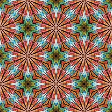 Renkli, renksiz çiçek desenli vitray ahır vitrininde