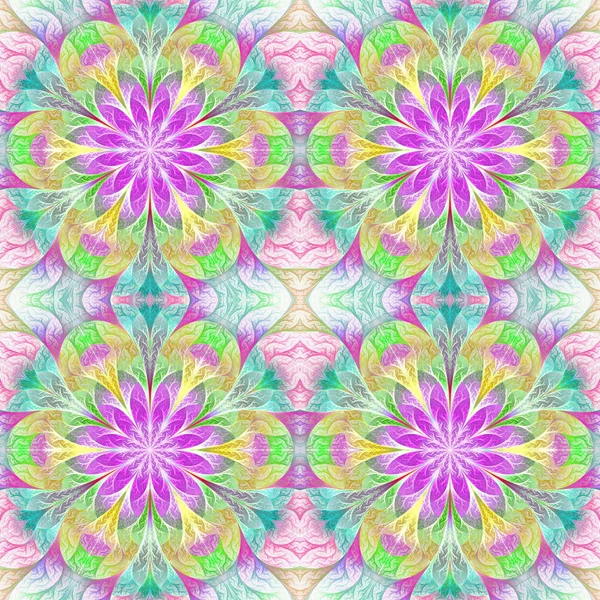 Patrón de flores multicolor en diseño fractal. Puedes usarlo para... —  Fotos de Stock