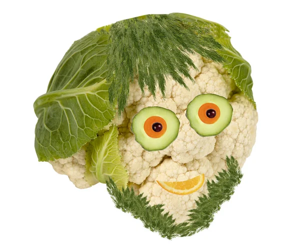 Kreatives Ernährungskonzept Lustiges Porträt Aus Gemüse Und Obst — Stockfoto