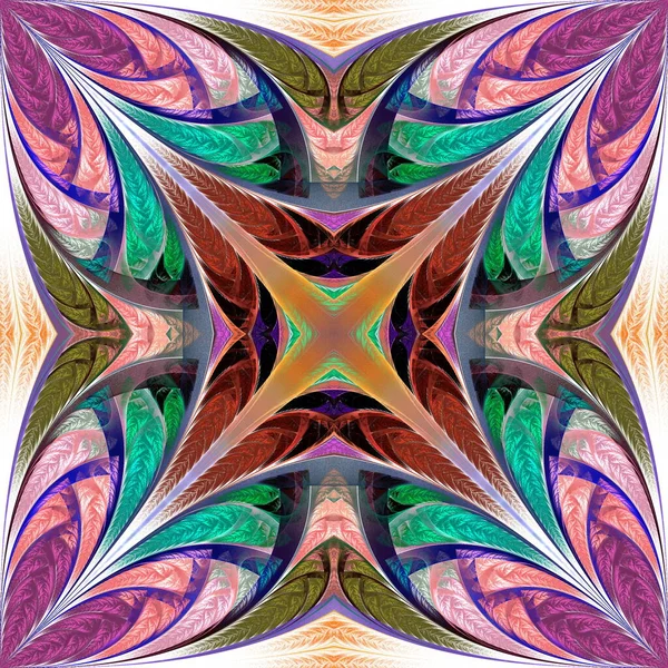 Krásný Pestrobarevný Květinový Vzor Můžete Použít Vitráže Dlaždice Mozaiky Keramiky — Stock fotografie