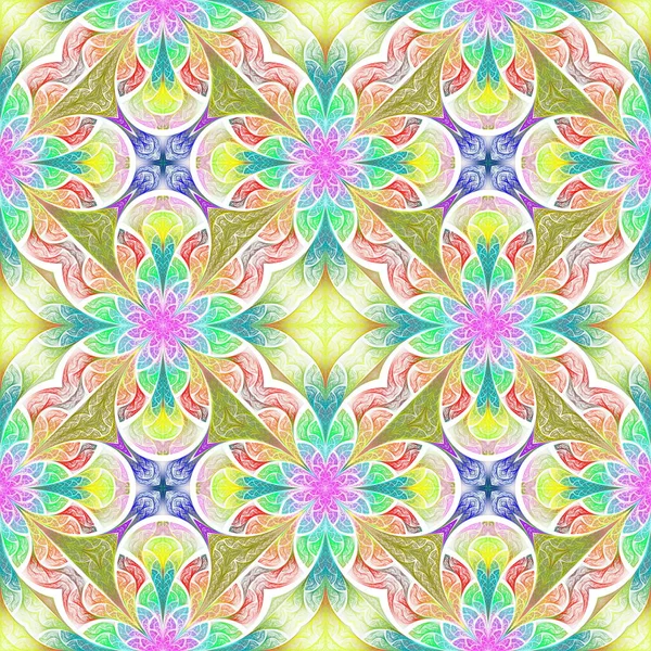 Multicolored Flower Pattern Stained Glass Window Style You Can Use — Stock Photo, Image