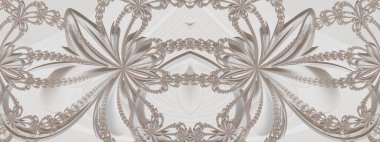 Gri taştan bir duvarda, alçı şeklinde fraktal desen.