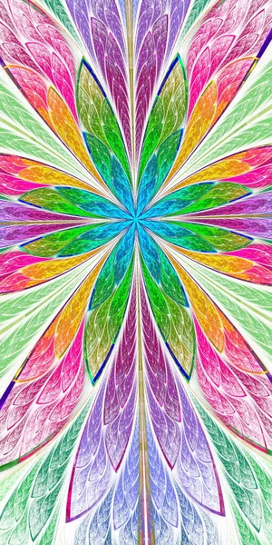 Multicolored Beautiful Fractal Flower Stained Glass Window Style You Can — Stock Photo, Image