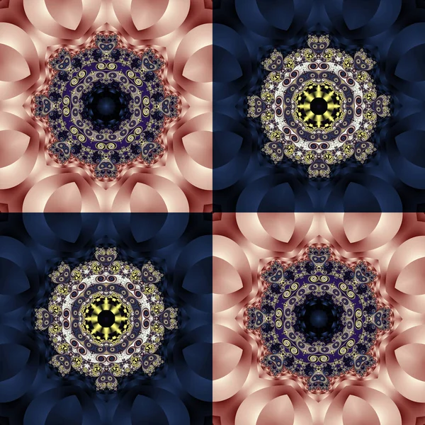 Two-tone pattern with petals and square ornament. You can use it for invitations, notebook covers, phone case, postcards, cards, ceramics, carpets. Artwork for creative design.