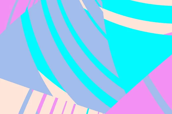 Abstrait Plat Géométrique Courbe Fond Multicolore Style Rétro Modèle Page — Photo