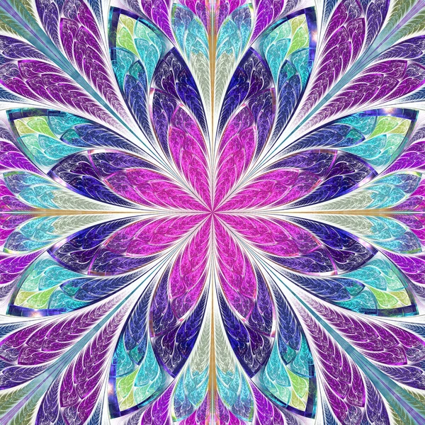 Beautiful Fractal Flower Stained Glass Window Style You Can Use — Stock Photo, Image