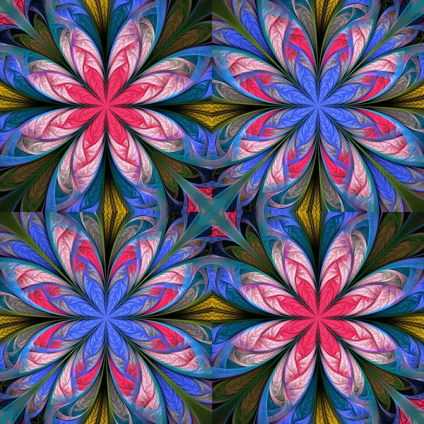Seamless Multicolored Flower Pattern You Can Use Stained Glass Window — Stock Photo, Image
