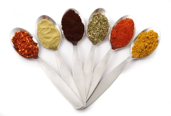 Spoons with spice — Stock Photo, Image