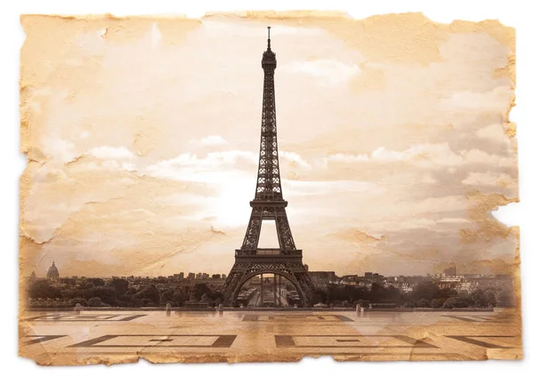 Ansichtkaart van Eiffel Tower — Stockfoto