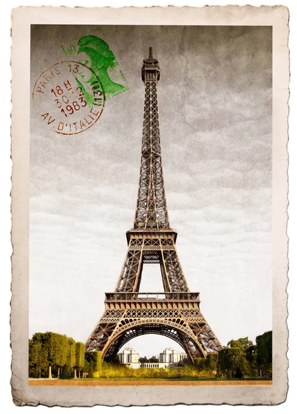 Carte postale de la Tour Eiffel — Photo