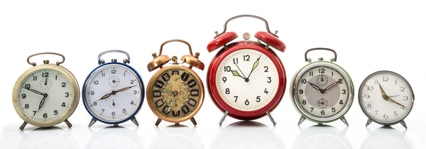 Many old alarm clocks Royalty Free Stock Photos