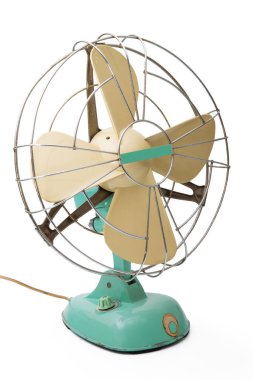 Beyaz arka plan üzerinde orijinal vintage fan