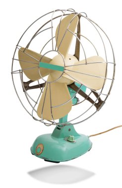 Beyaz arka plan üzerinde orijinal vintage fan
