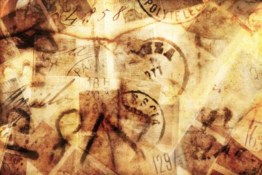 Vintage kartı correspondance işaretleri