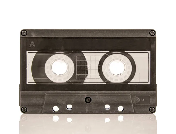 Аудиокассета на белом фоне — стоковое фото