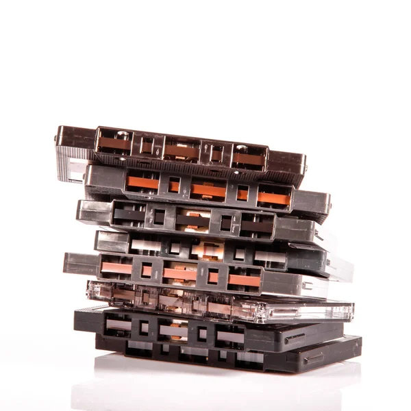 Audio cassette tape op witte achtergrond — Stockfoto