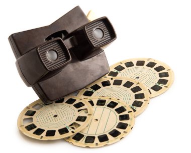 Fotoğraf vintage viewmaster beyaz arka plan