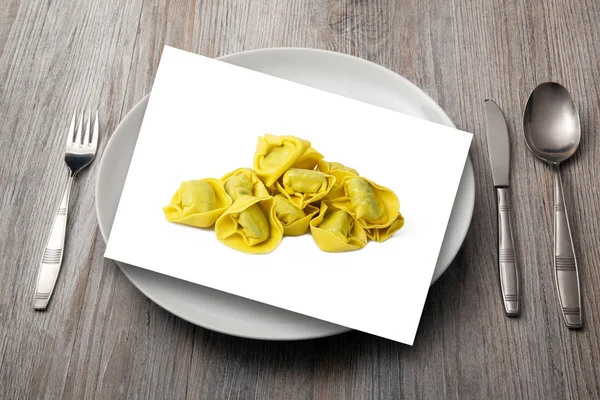 Dish  with italian food menu — Stock Photo, Image
