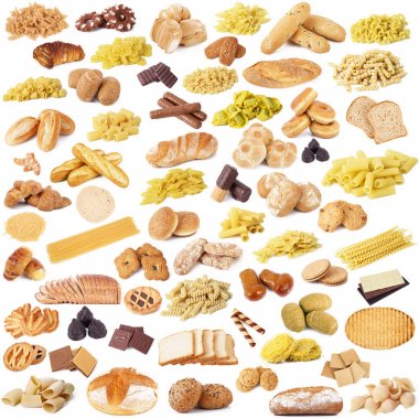 İtalyan makarna ekmek ve çerezleri kolaj
