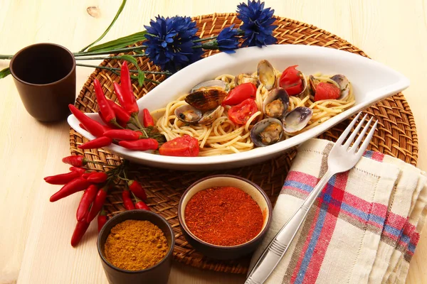 Spaghetti alle vongole — Foto Stock