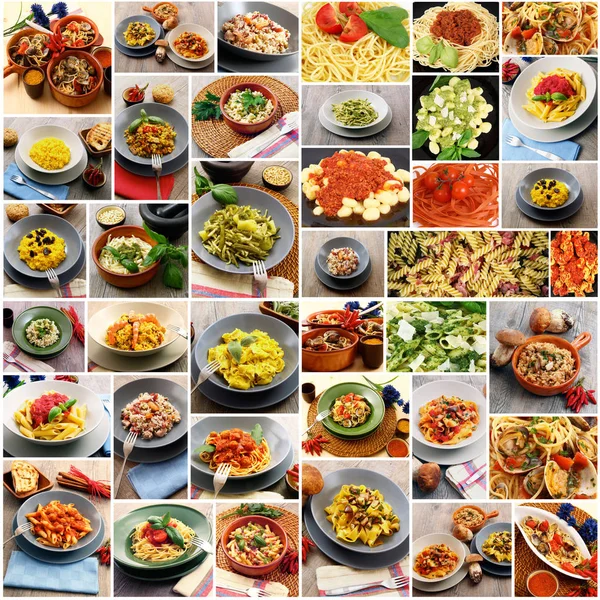 Originale collage di pasta italiana — Foto Stock