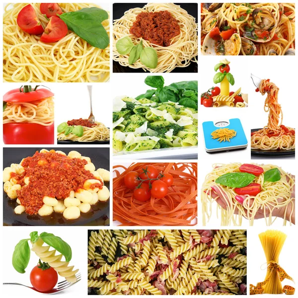 Originale collage di pasta italiana — Foto Stock