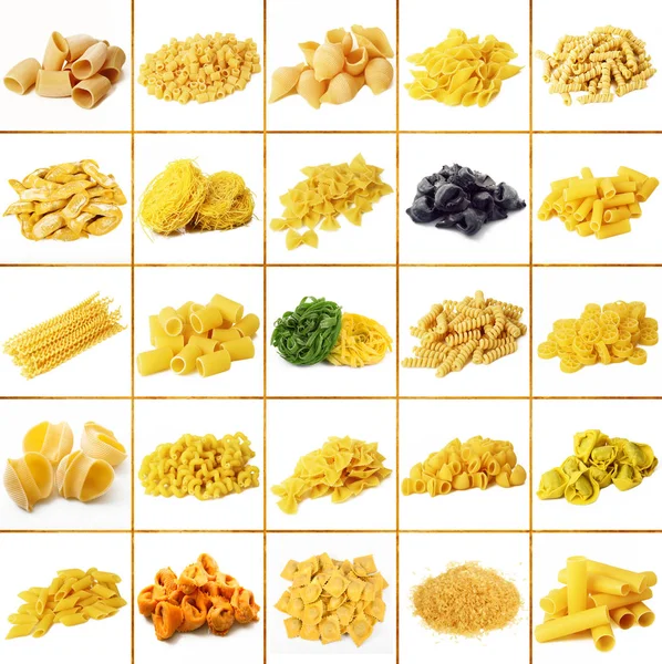 Collage de pasta italiana original — Foto de Stock